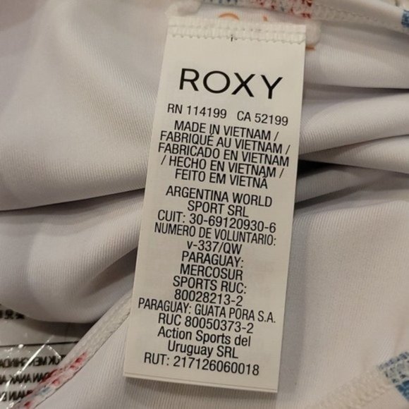 NWT ROXY Red Blue Lake Stars Stripe High-Leg Bikini Swim Bottoms Medium - Picture 7 of 7